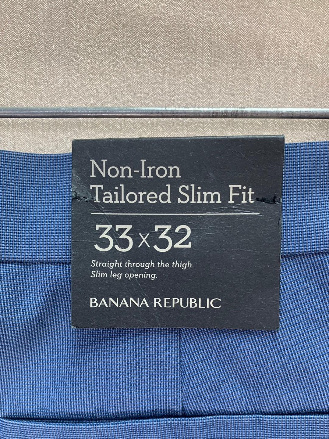 NWT - BANANA REPUBLIC blue Non-Iron Tailored Slim Fit Pants - 33x32