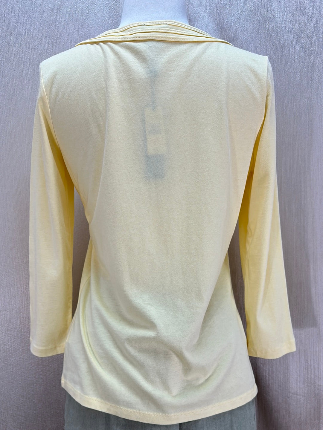 NWT - TALBOTS yellow Cotton Modal Blend 3/4 Sleeve Top - S