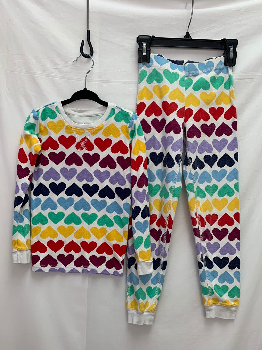 PRIMARY hearts print Kids Organic Pajamas Set - 6-7