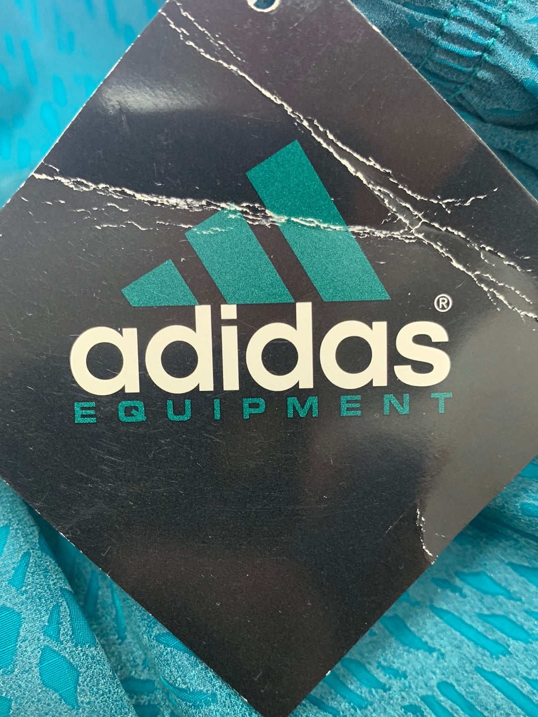 NWT Vintage - ADIDAS teal print illumiNITE Reflective Fabric Shorts - Medium