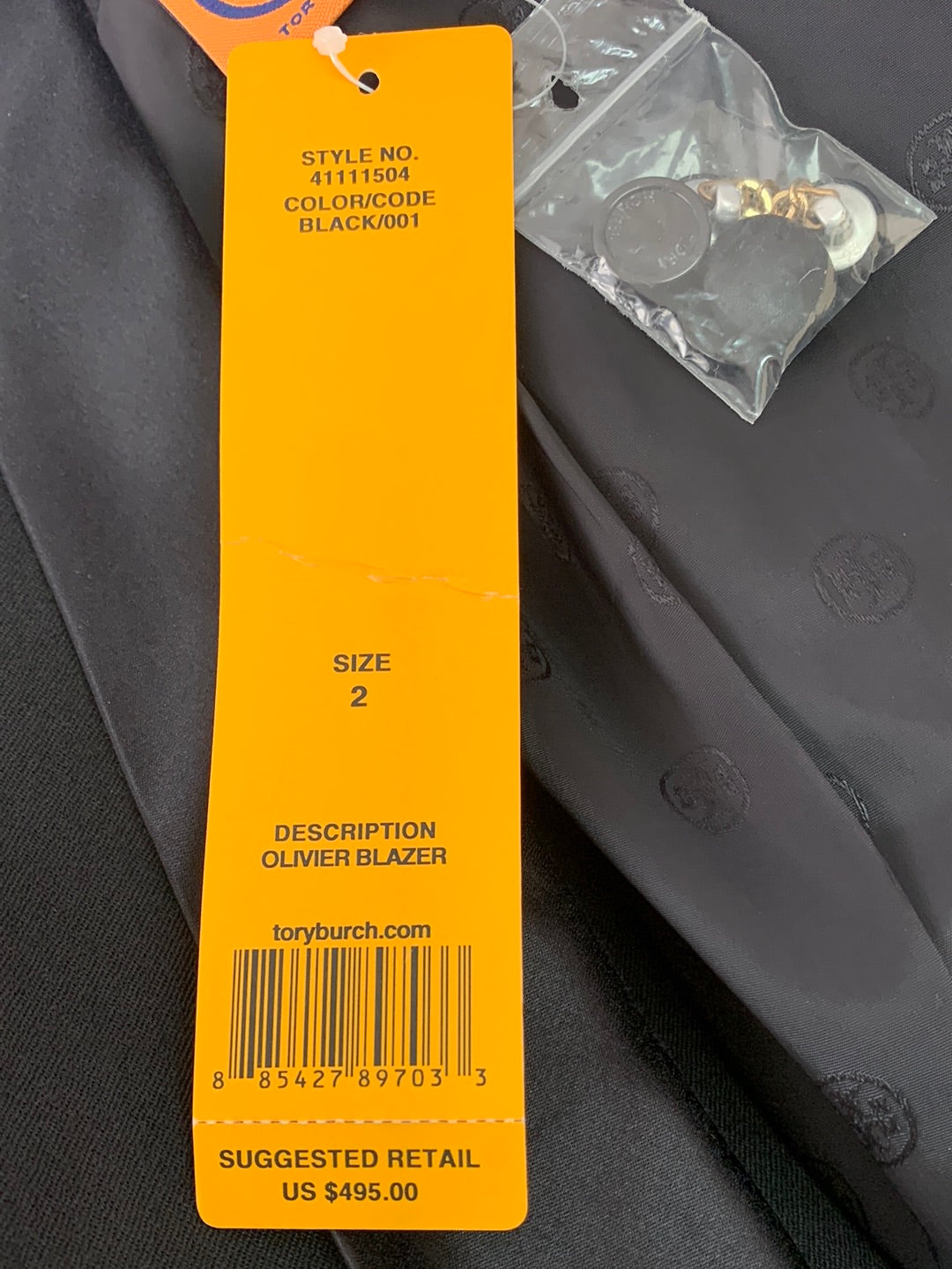 NWT - TORY BURCH black Wool Built-in Vest Tuxedo Olivier Blazer - 2