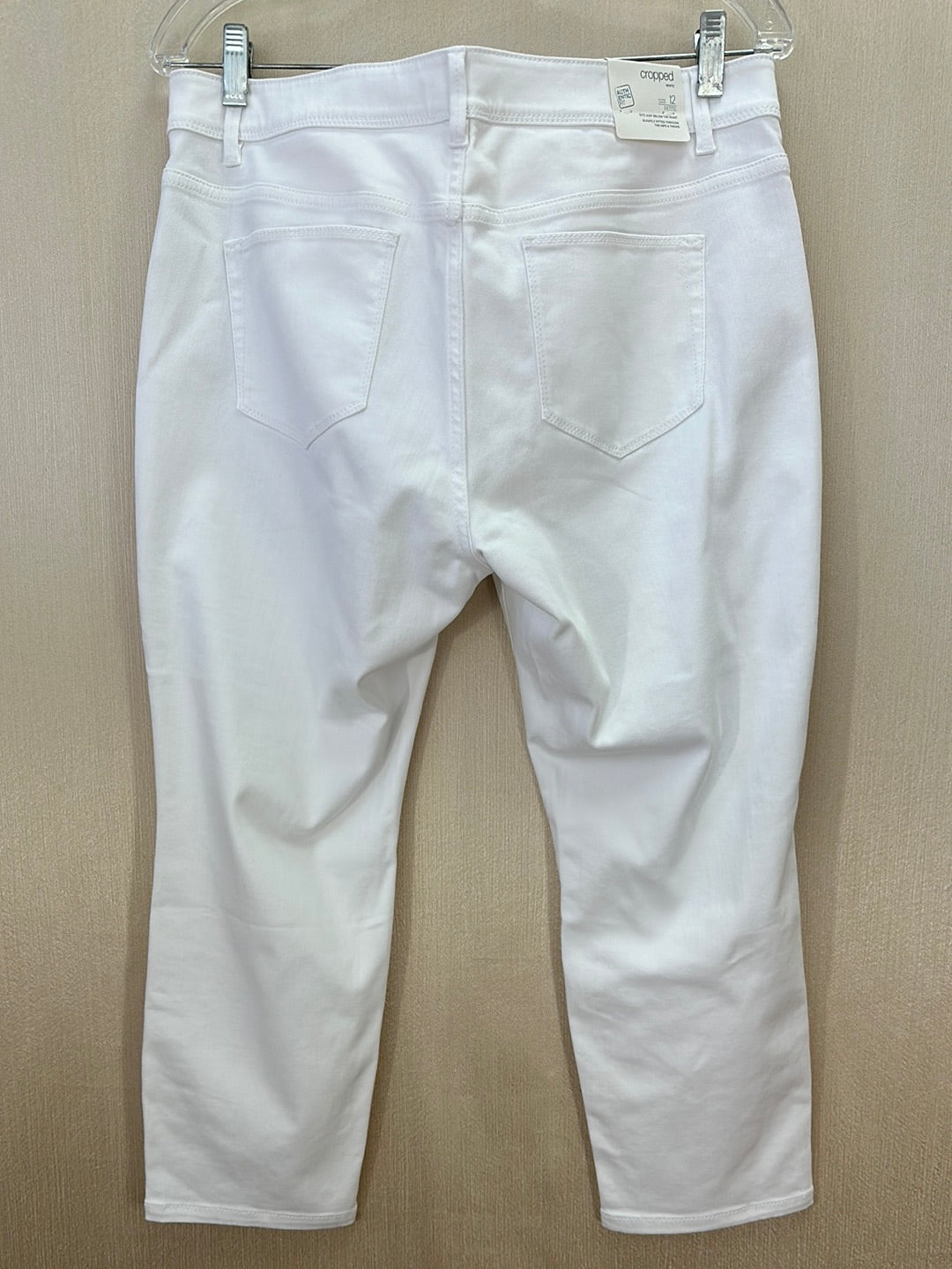 NWT - J JILL white Floral Embroidered Cropped Authentic Fit Jeans - 12P
