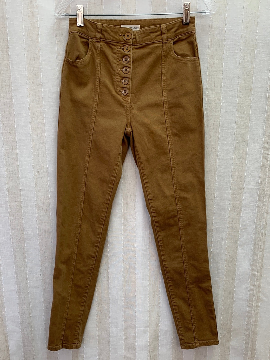 ULLA JOHNSON caramel Seam Front High Waist Jeans - 0