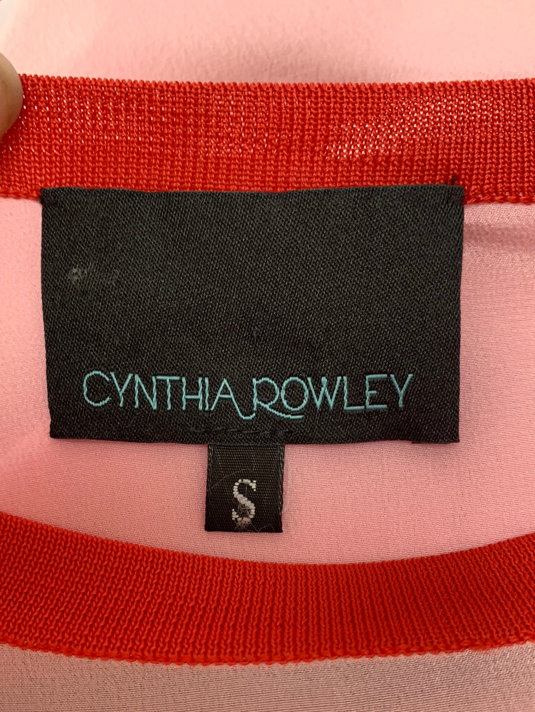 CYNTHIA ROWLEY pink orange gold Silk Long Sleeve Blouse - Small