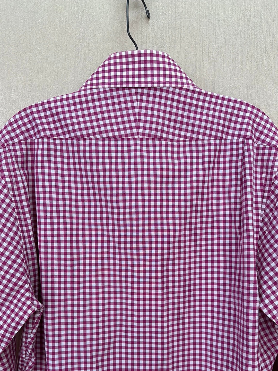 PETER MILLAR pink white check 100% Cotton Button Up Long Sleeve Shirt - M