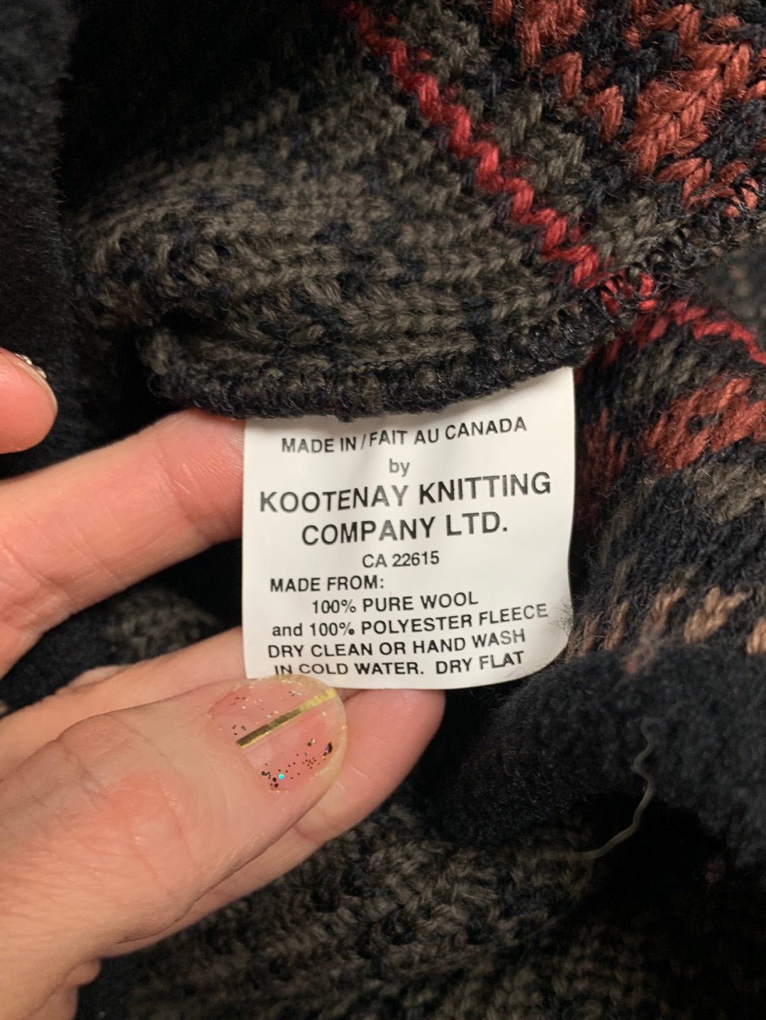 KOOTENAY KNIT & APPAREL black multi Wool Fair Isle Sweater Vest - L