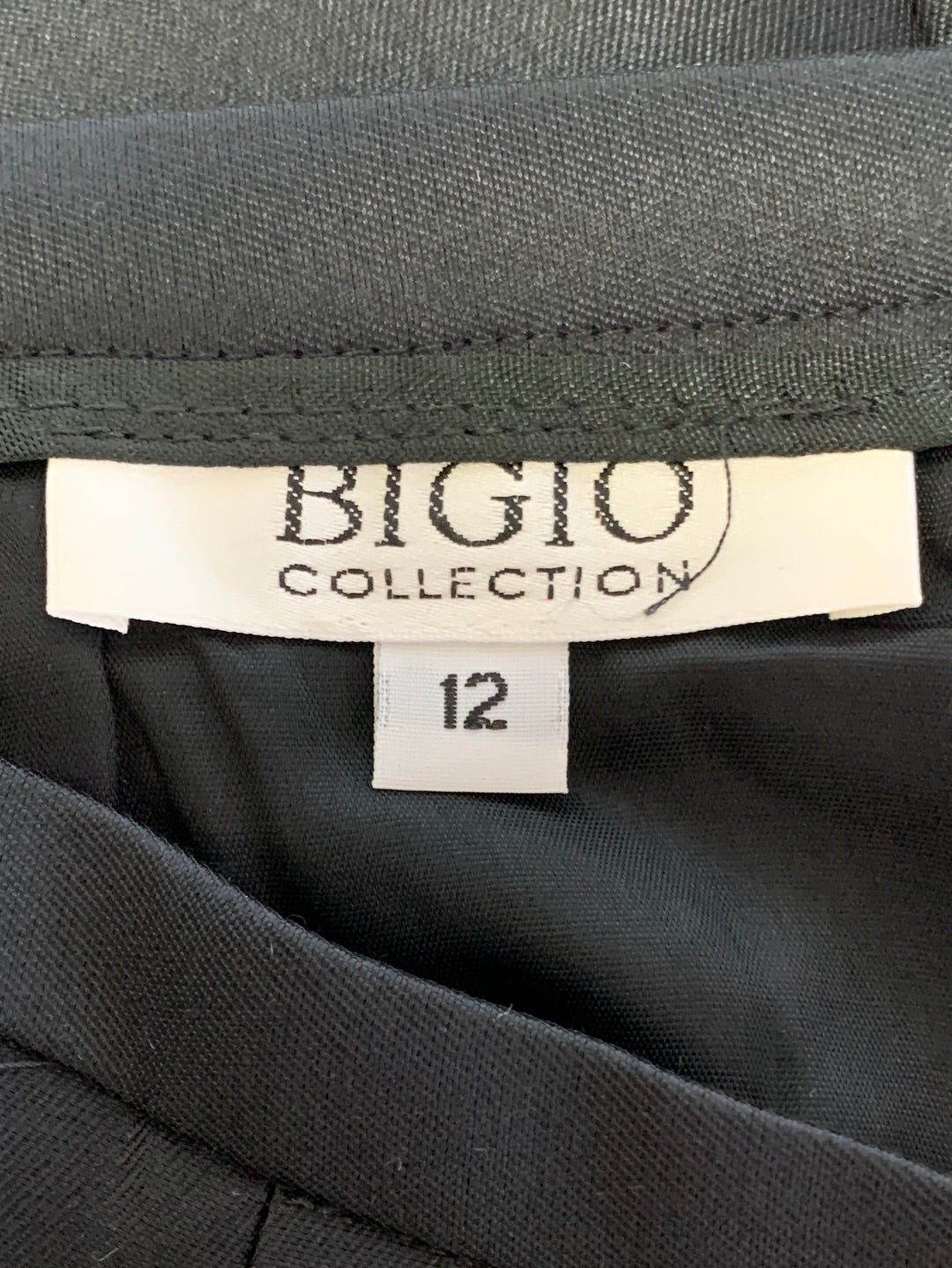 VTG - BIGIO COLLECTION black Silk Wool Beaded Blazer Skirt Suit - 12