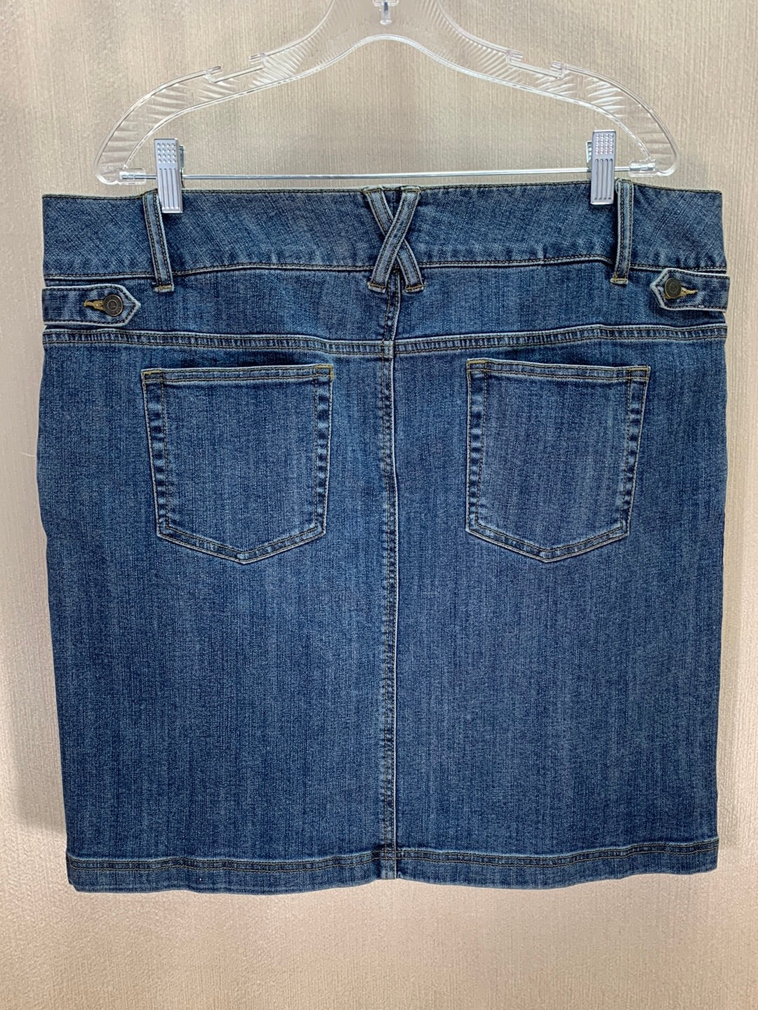 NWT - LANDS' END blue Premium 21.5" Denim Skirt - 18