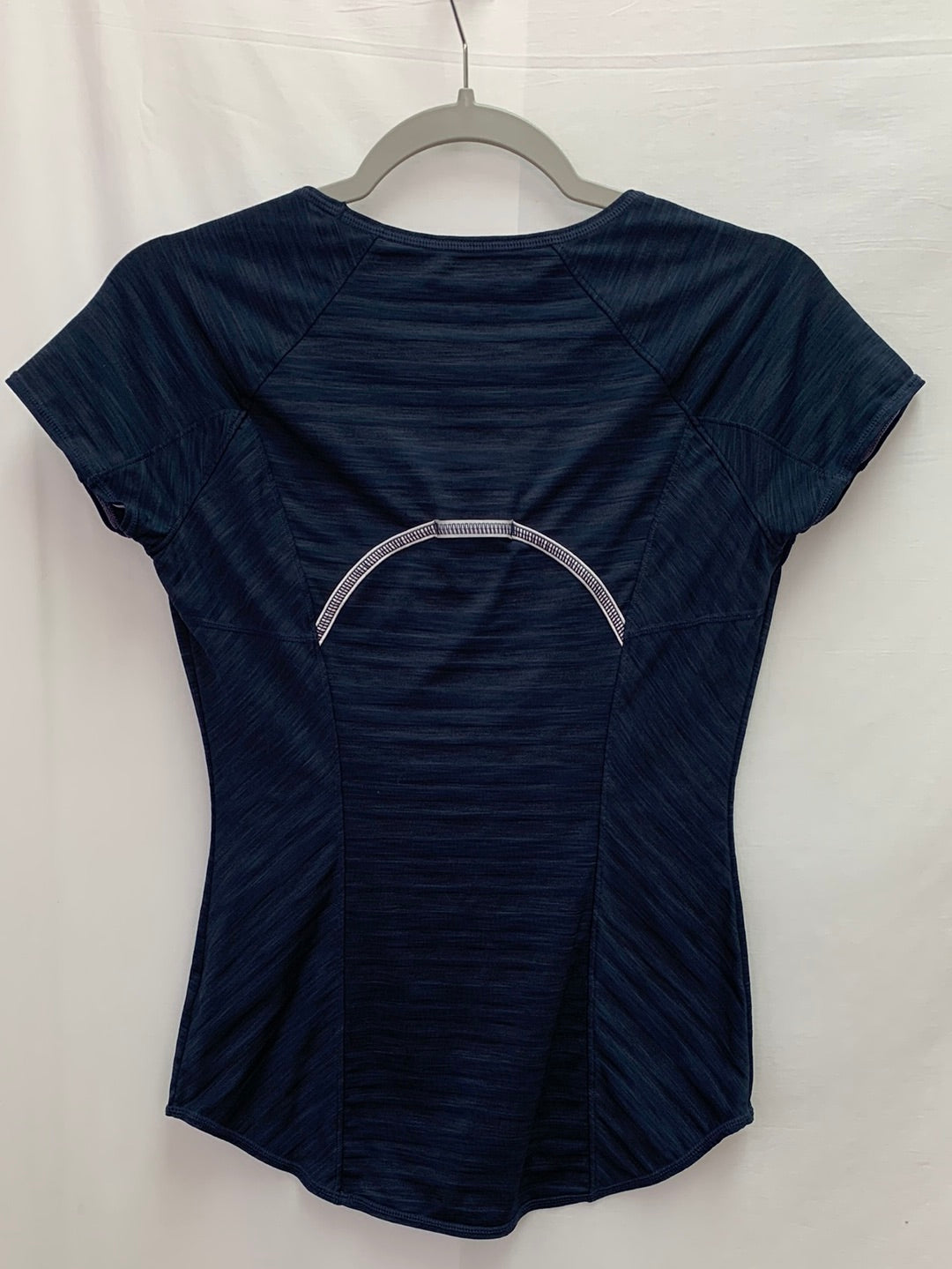 ATHLETA navy stripe Short Sleeve Running Wild Tee Athletic Shirt - XS
