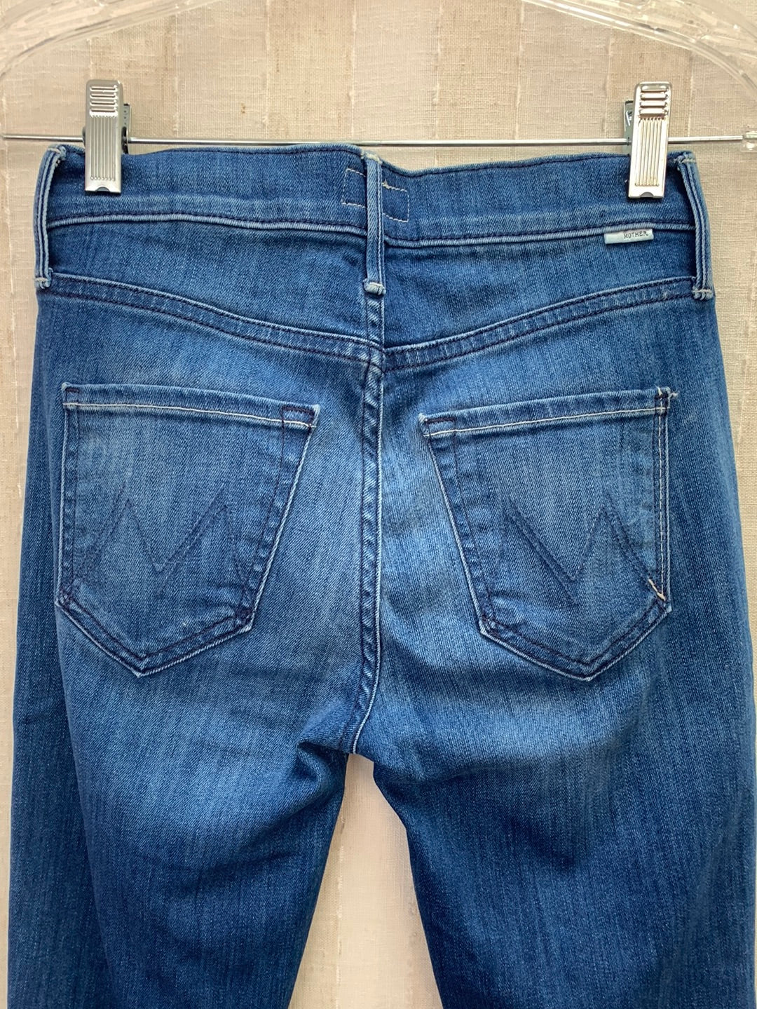 MOTHER squeeze it The Mid Rise Dazzler Crop Fray Jeans - 24
