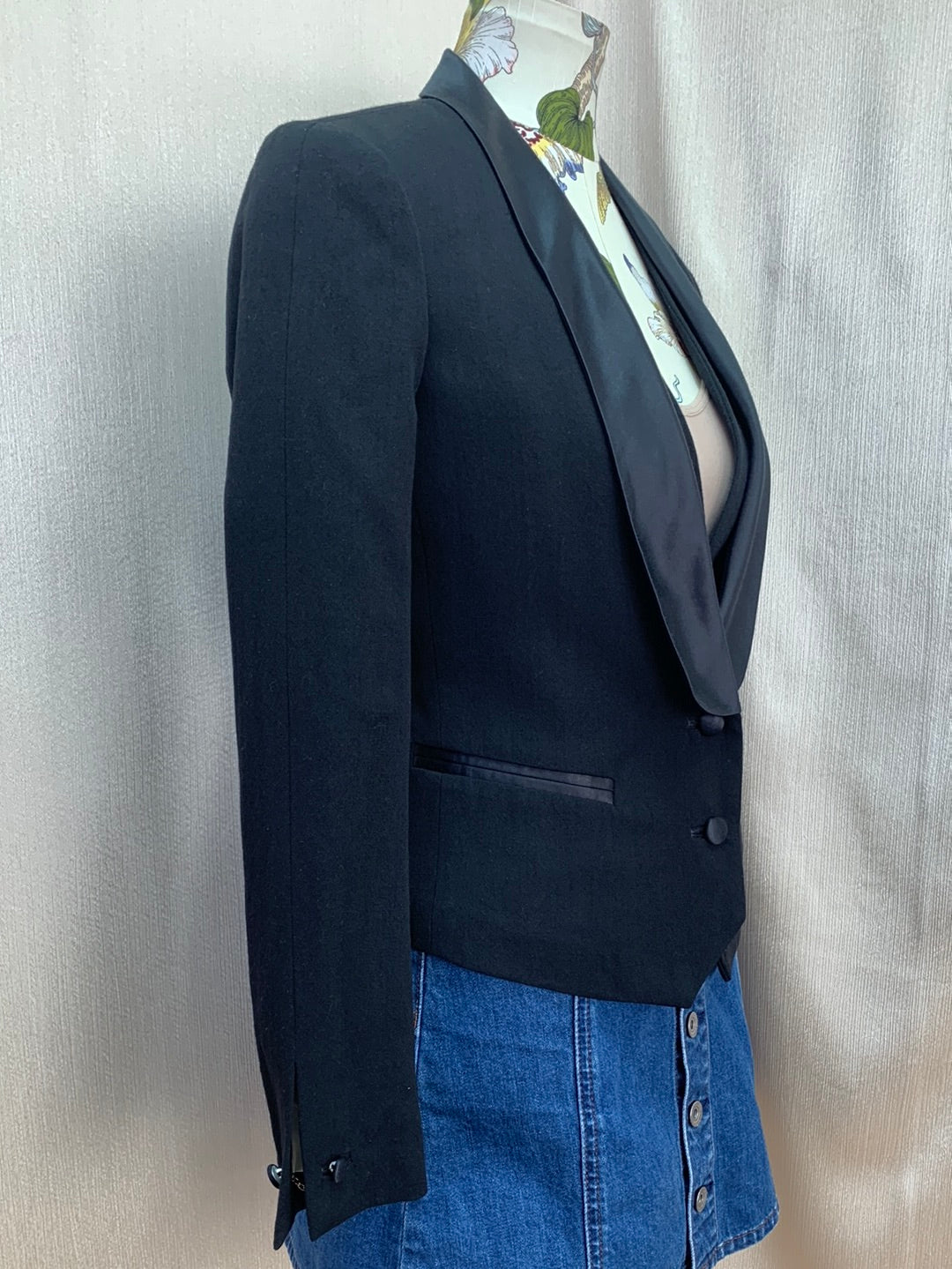NWT - TORY BURCH black Wool Built-in Vest Tuxedo Olivier Blazer - 2