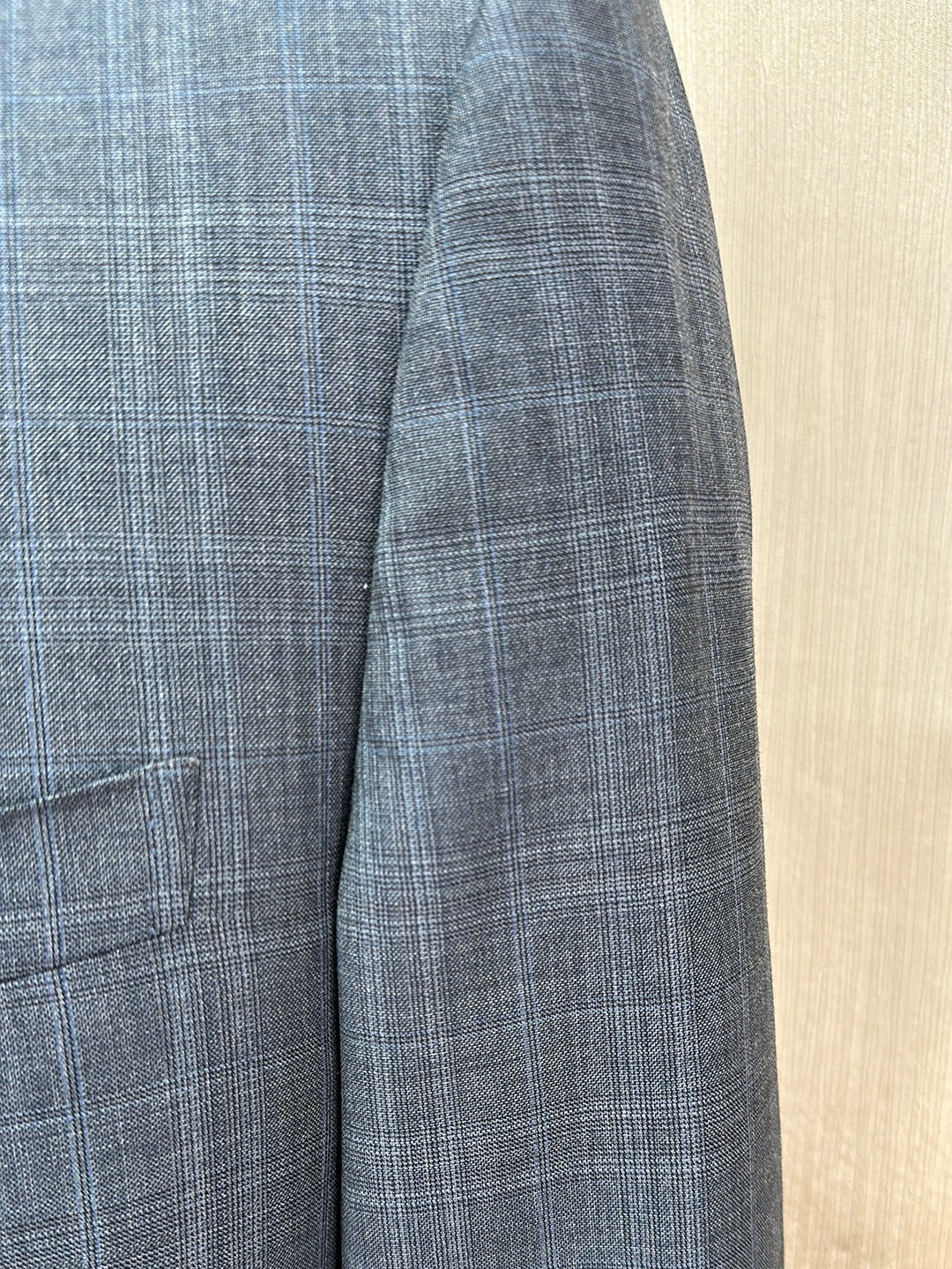 CANALI blue grey Pure Wool Plaid 2 Button Sport Coat Blazer - 54 / US 44L
