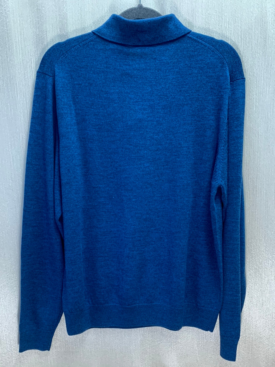 NWT (flaw) - RAFFI blue 100% Merino Wool 1/4 Button Sweater - M | 50