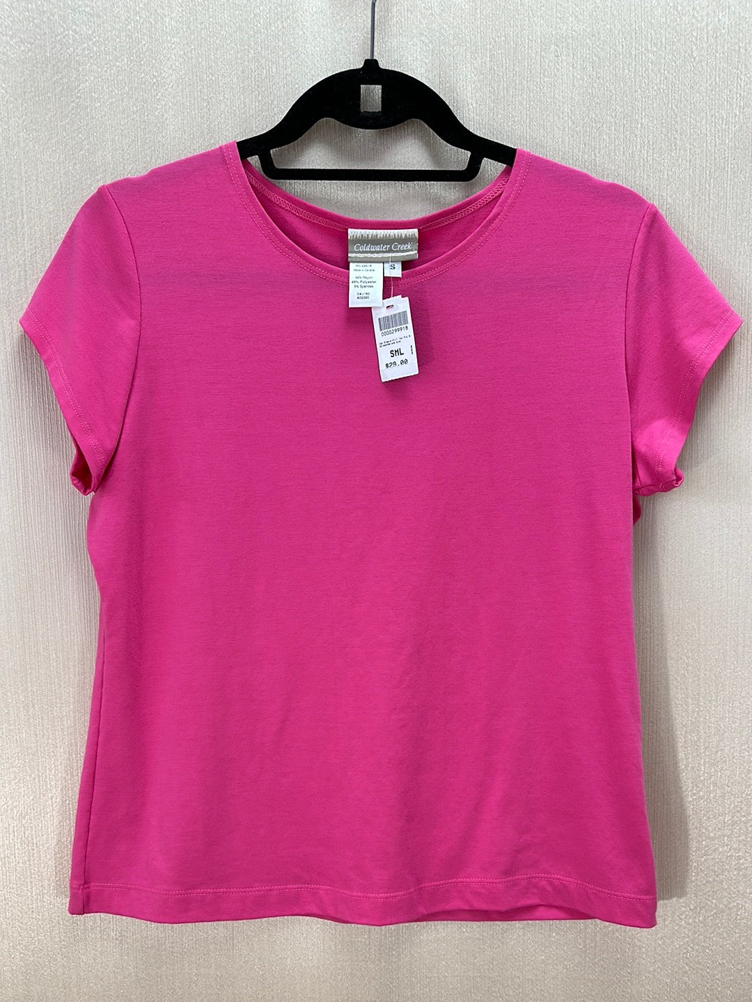 NWT - COLDWATER CREEK pink Rayon Blend Short Sleeve T-Shirt - S