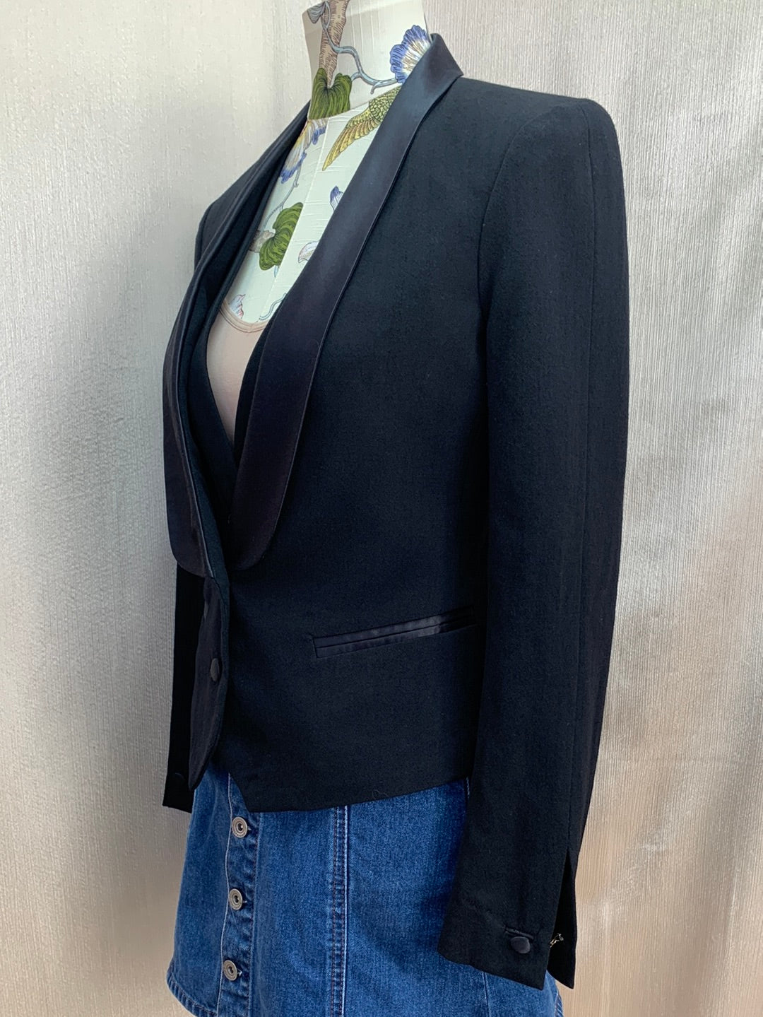 NWT - TORY BURCH black Wool Built-in Vest Tuxedo Olivier Blazer - 2