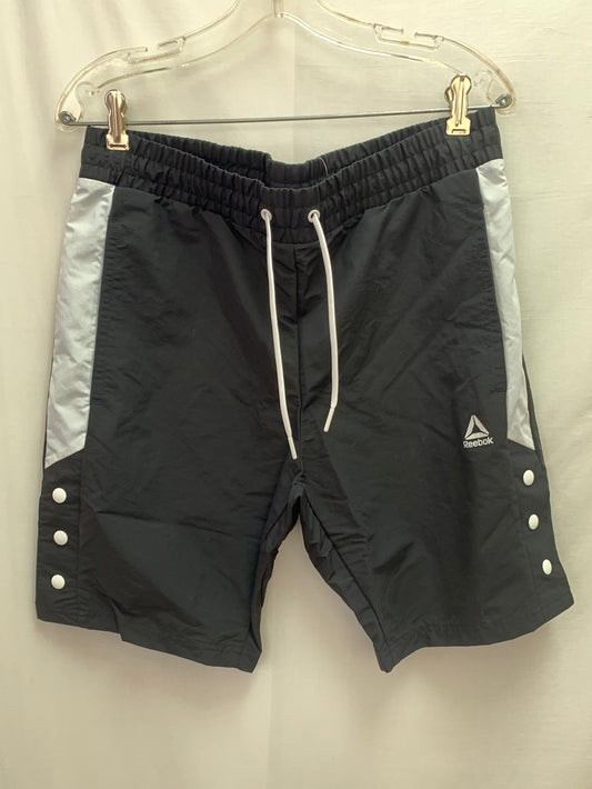 NWT - REEBOK black white MYT Woven Side Snap Shorts - Medium