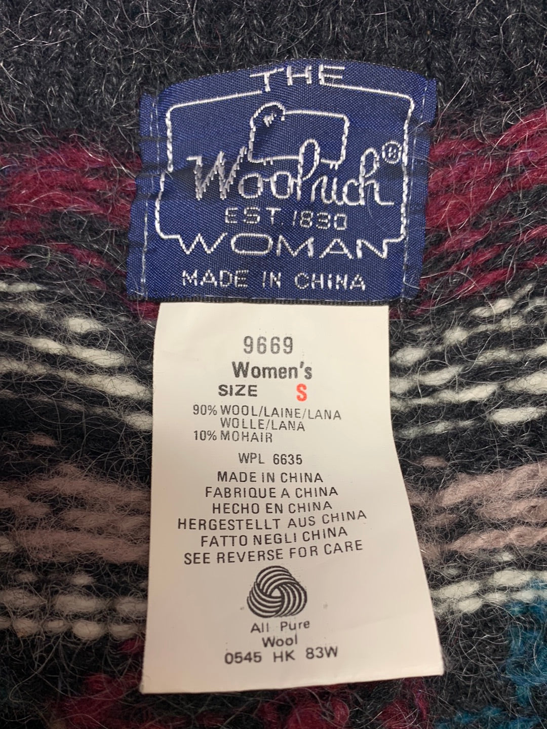 VINTAGE - WOOLRICH multicolor Wool Mohair Sweater Cardigan - S