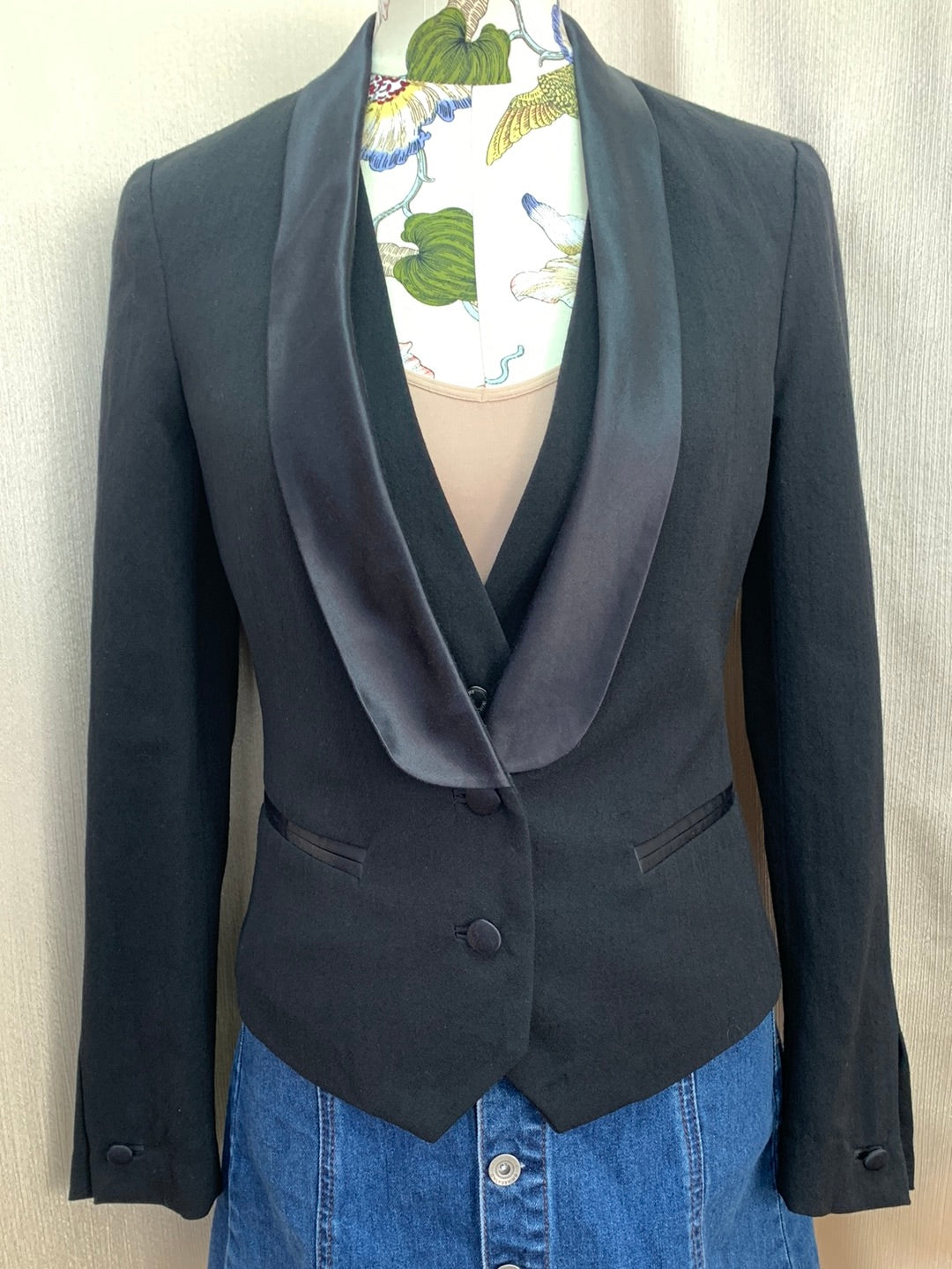 NWT - TORY BURCH black Wool Built-in Vest Tuxedo Olivier Blazer - 2