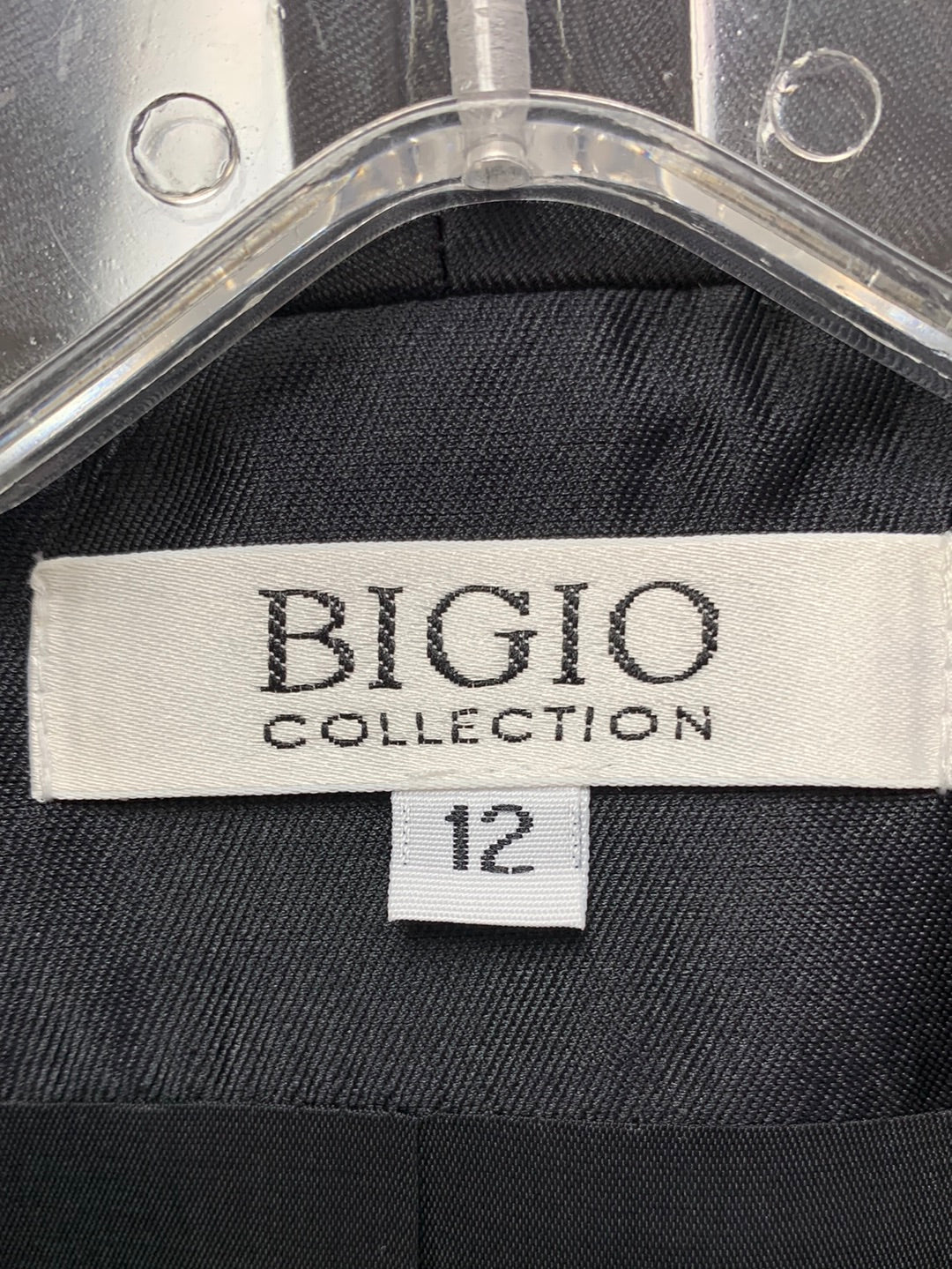 VTG - BIGIO COLLECTION black Silk Wool Beaded Blazer Skirt Suit - 12