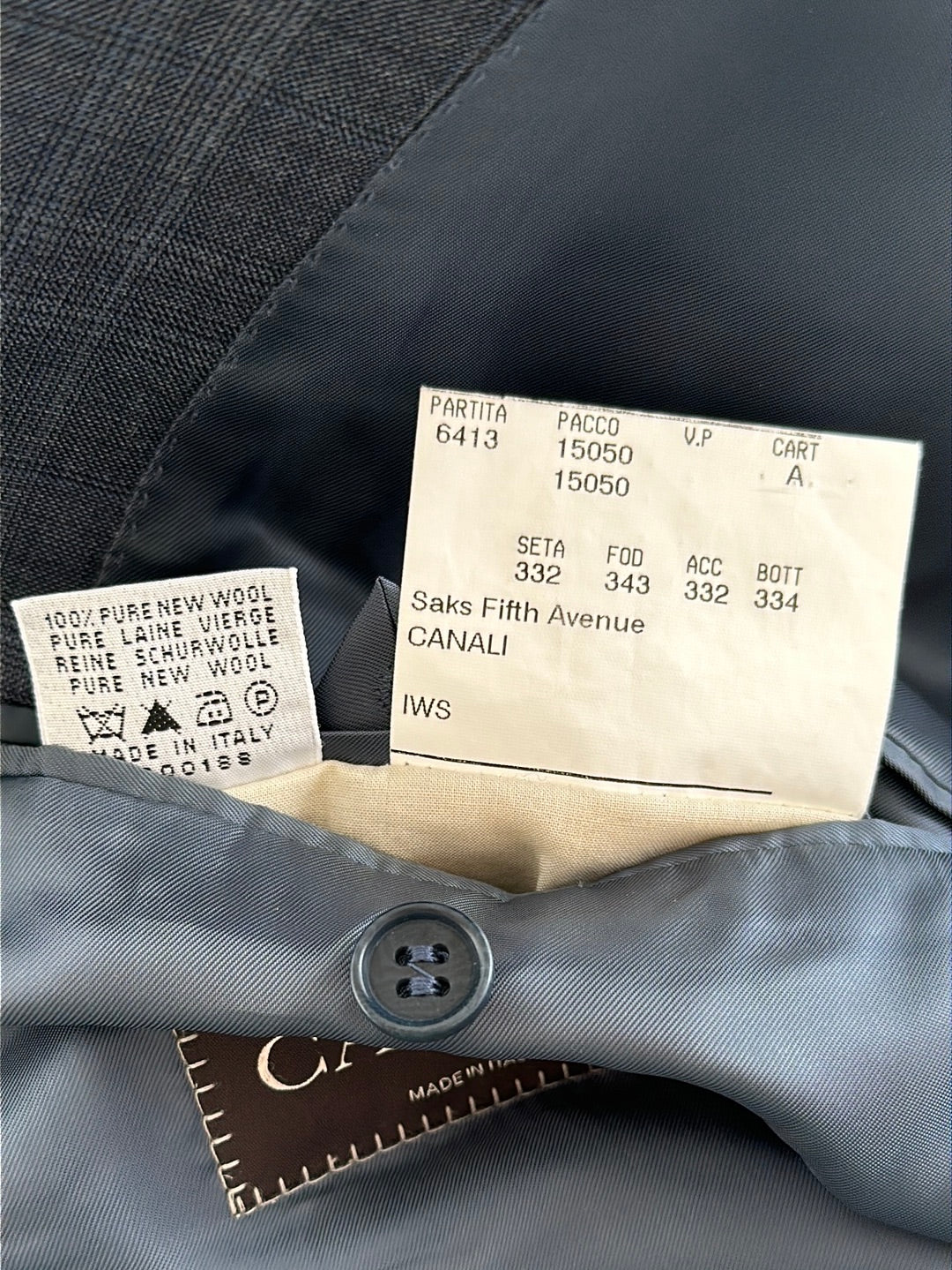 CANALI blue grey Pure Wool Plaid 2 Button Sport Coat Blazer - 54 / US 44L