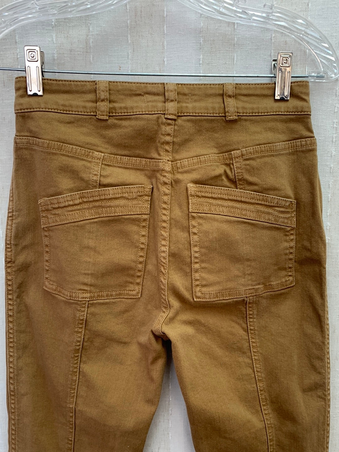 ULLA JOHNSON caramel Seam Front High Waist Jeans - 0