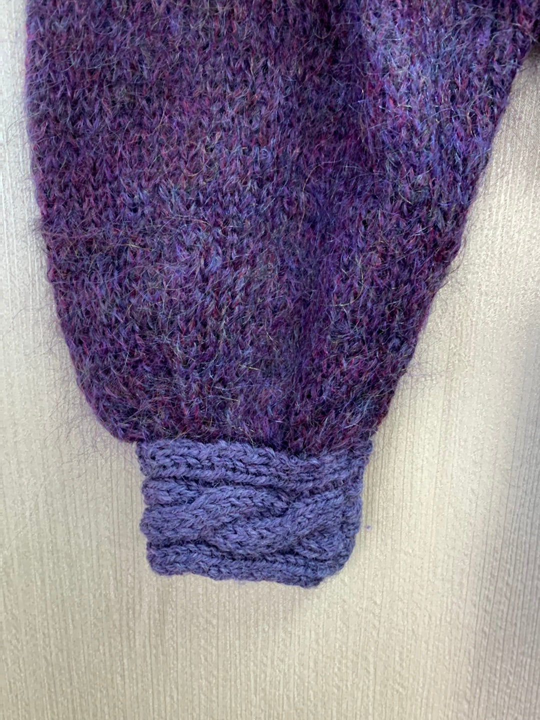 VTG - ROSEMARIE B purple Mohair Wool Farm Cardigan Sweater - XL/XXL