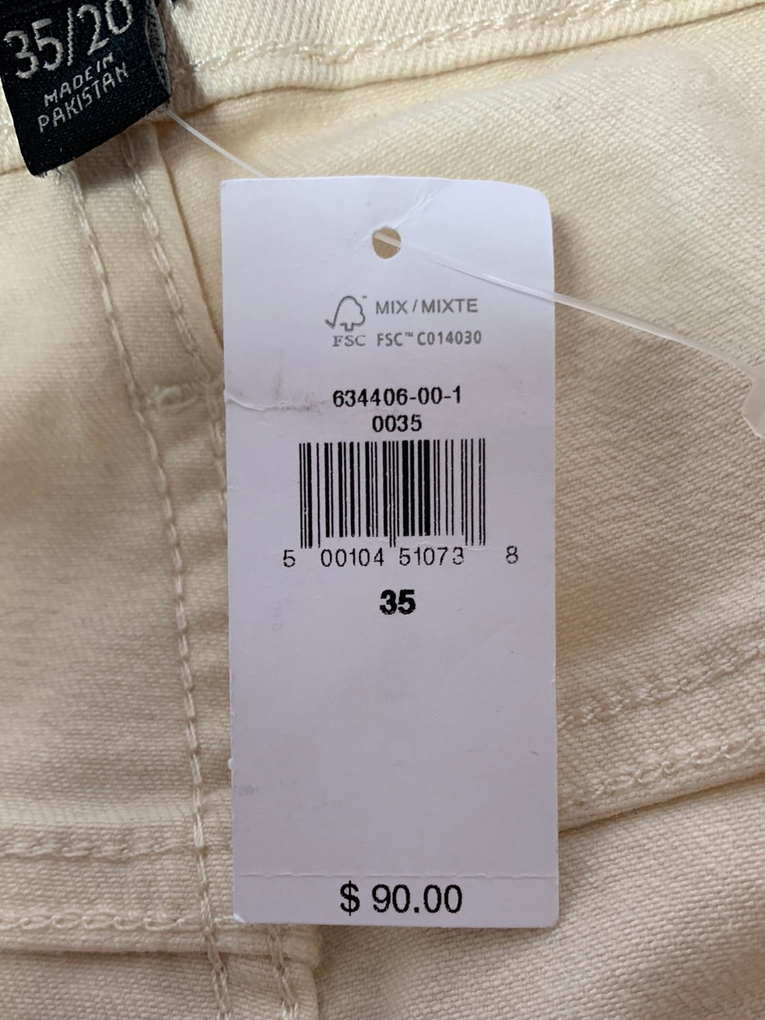 NWT - BANANA REPUBLIC ecru Pleat Wide Leg Crop High Rise Jeans - 35/20