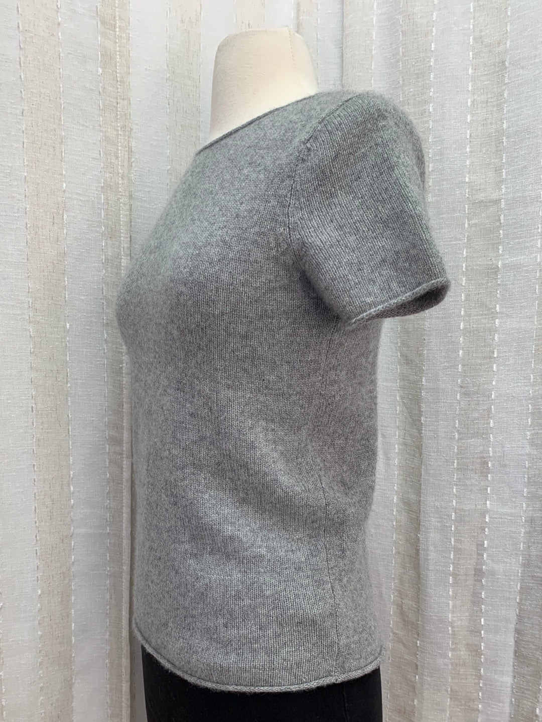 THEORY gray Short Sleeve Tolleree Cashmere Jumper Sweater - S