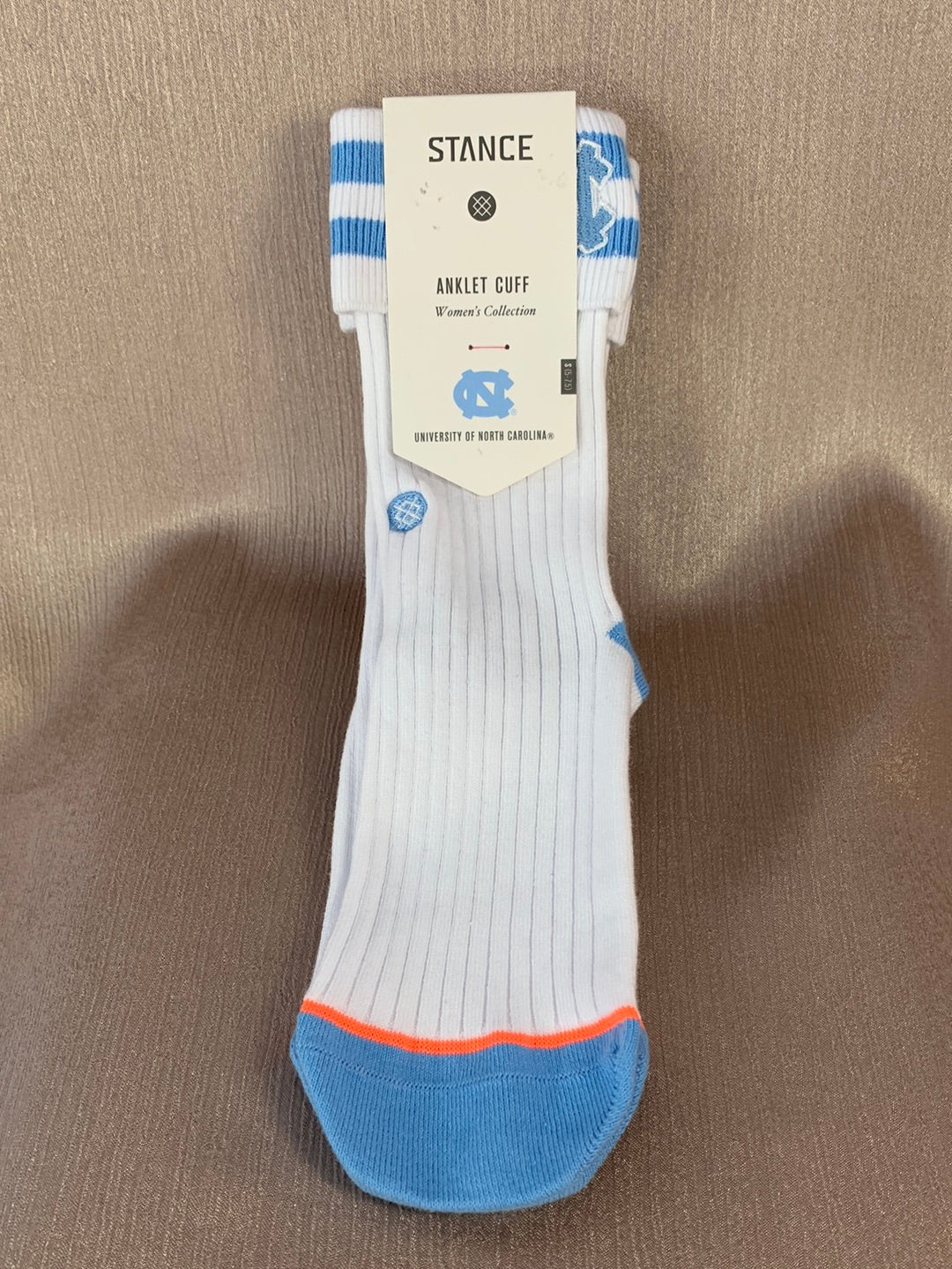 NWT - STANCE white blue Anklet Cuff UNC Carolina Socks - S | 5-7.5
