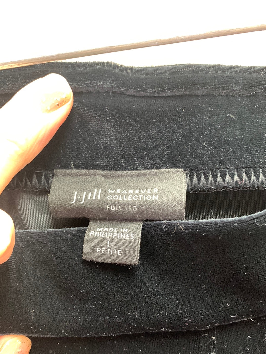 NWT - J. JILL black Wearever Collection Velour Full Wide Leg Pant - PL