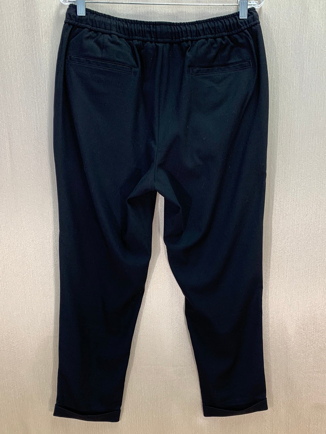 OPEN EDIT black Elastic Waist Drawstring Stretch Pants - M
