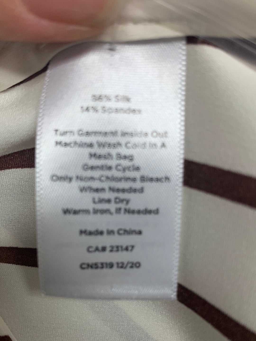 NWT - HAVEN WELL WITHIN brown stripe Washable Silk 3/4 Sleeve Robe - Medium
