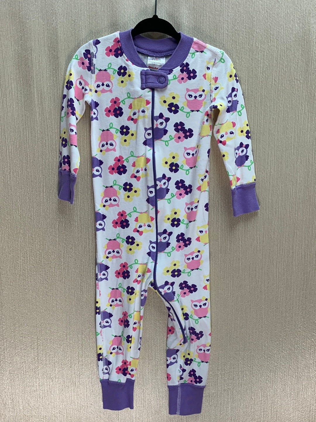 HANNA ANDERSSON owl print Organic Cotton Baby Zip Sleeper 18 24