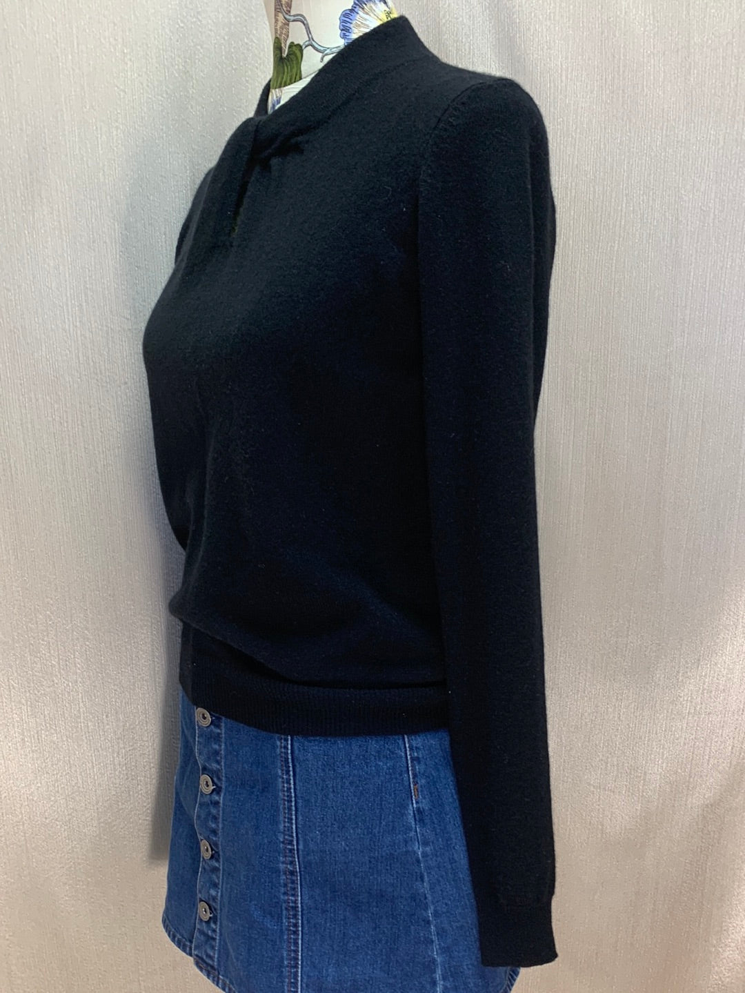 AUTUMN CASHMERE black 100% Cashmere Long Sleeve Sweater - S