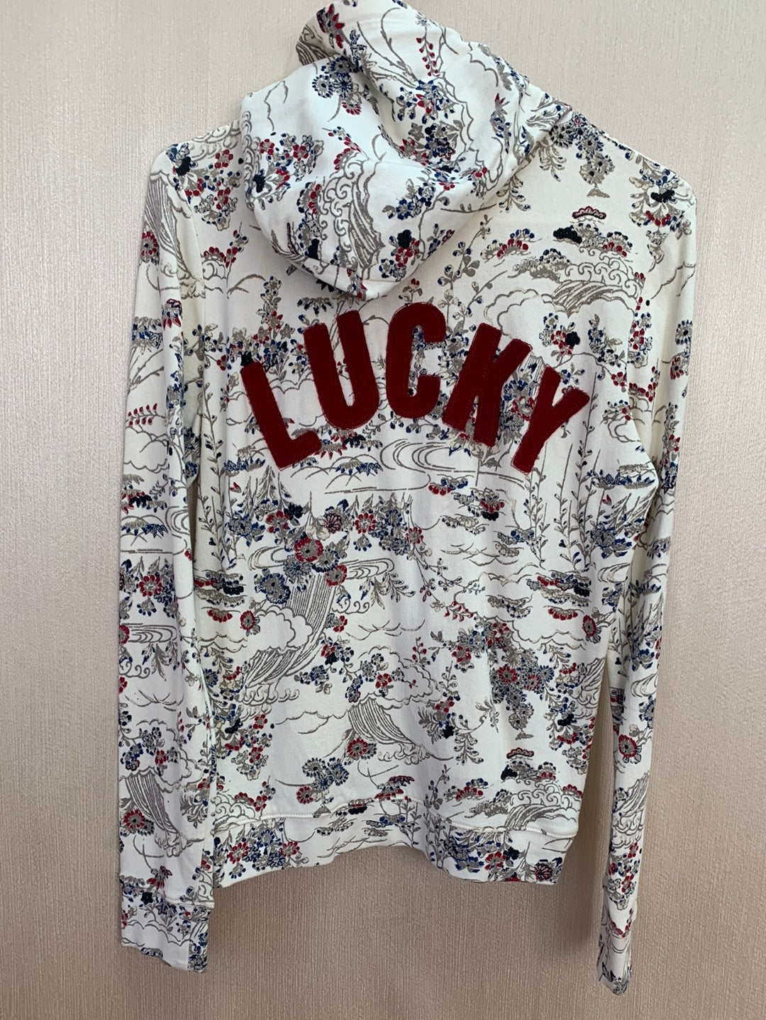 NWT - Lucky Brand White Floral Lucky Hooded Jacket - S / P