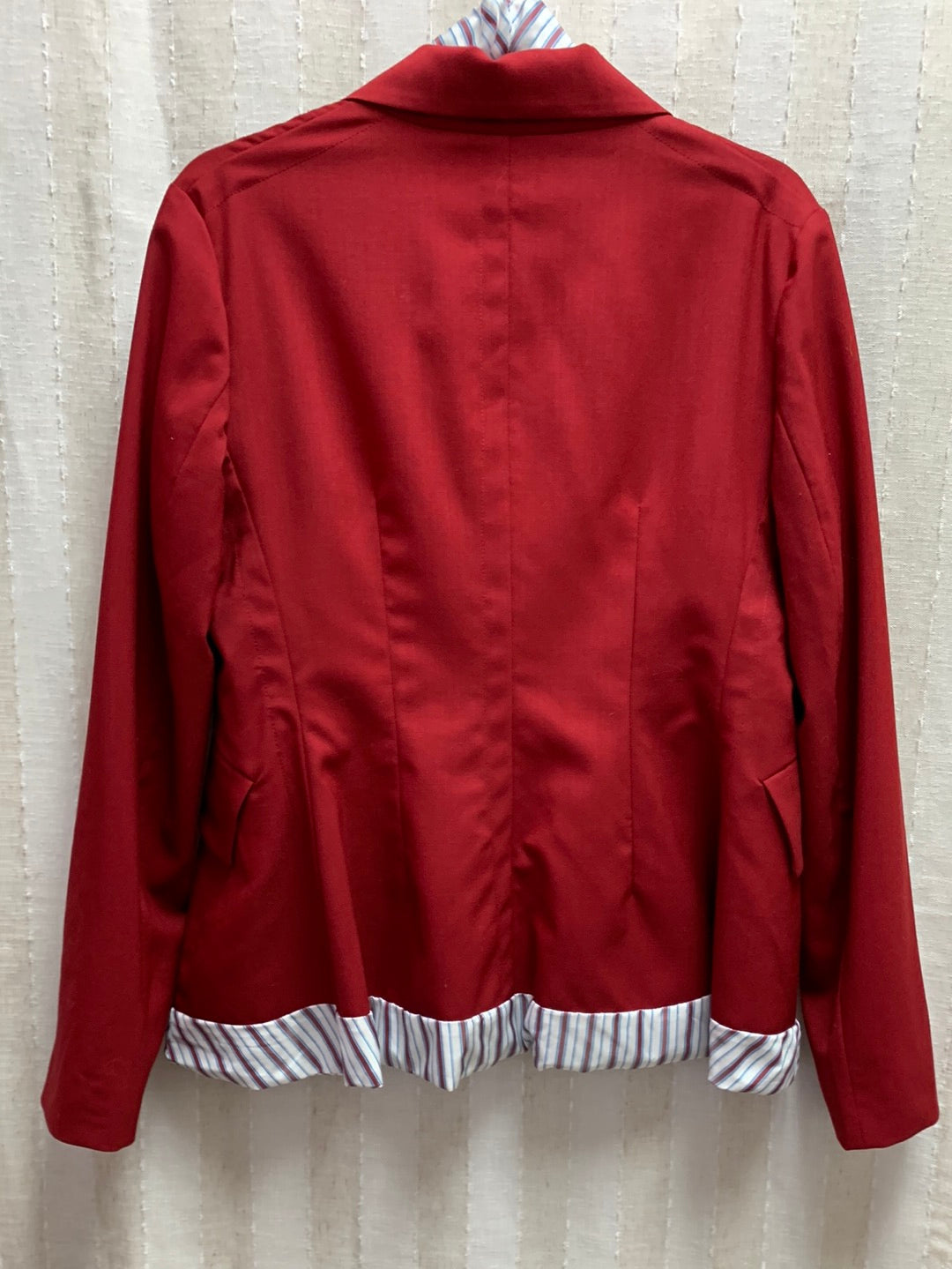 NWT - MARNI china red Stripe Lined Tropical Wool Jacket - 44 / 8