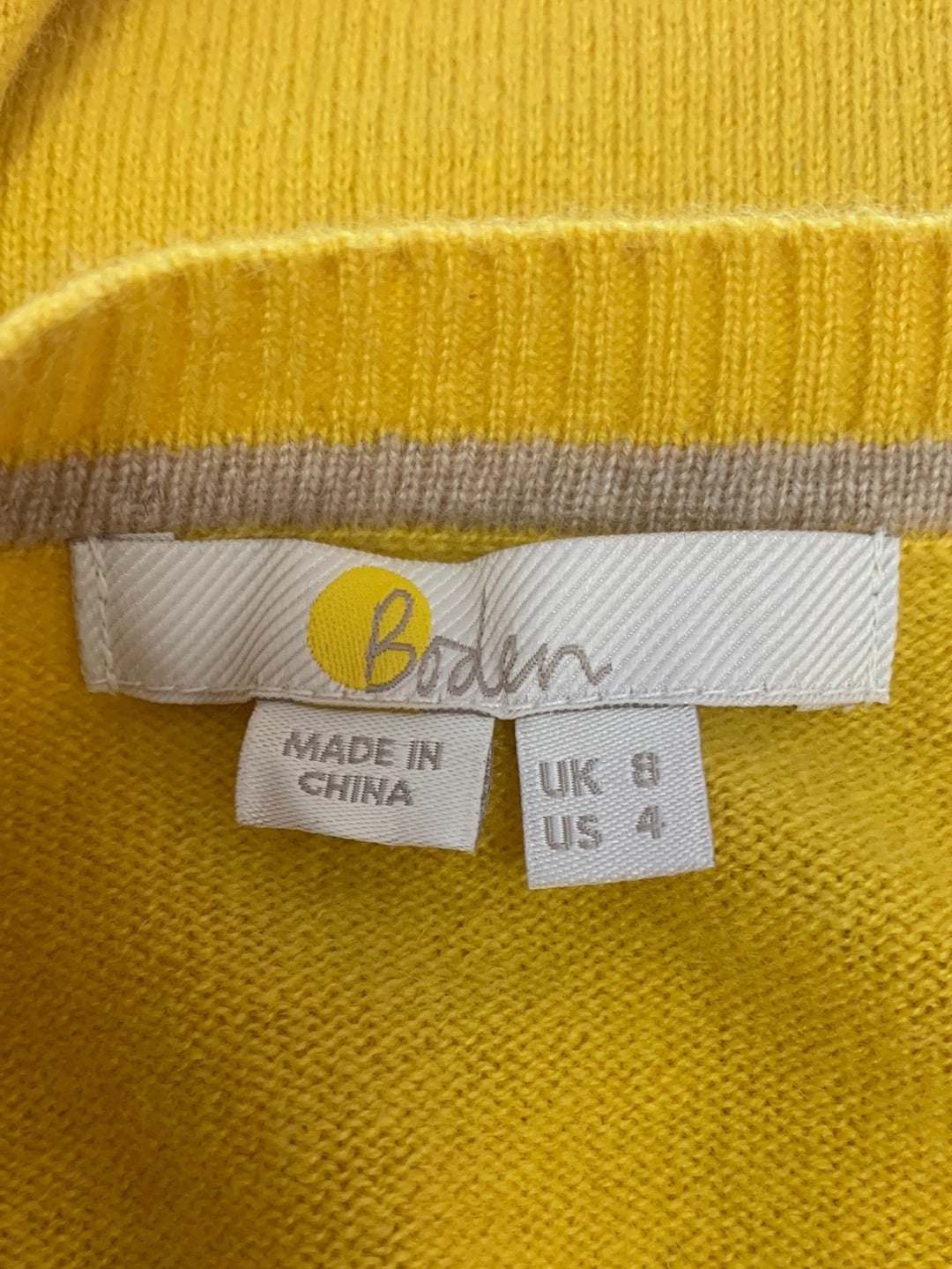 BODEN mustard yellow Cashmere Long Sleeve Sweater Cardigan - US 4