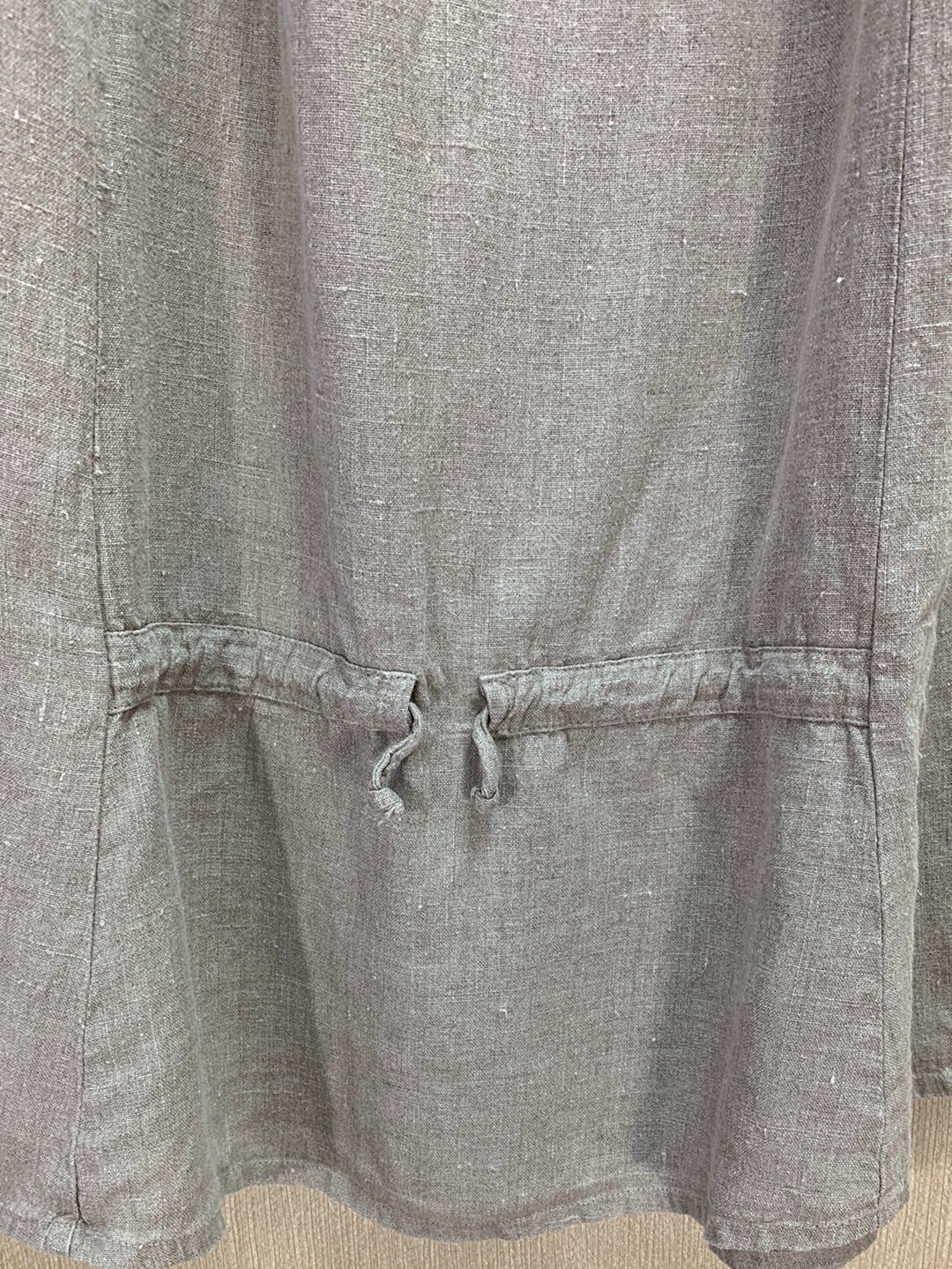 FLAX oatmeal tan Linen 32.5" Long Midi Maxi Pull On Skirt - L