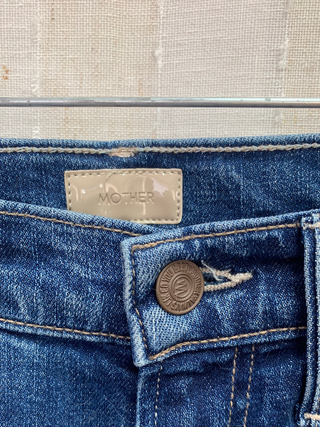 MOTHER right of passage The High Waisted Rascal Slice Undine Hem Jeans - 24