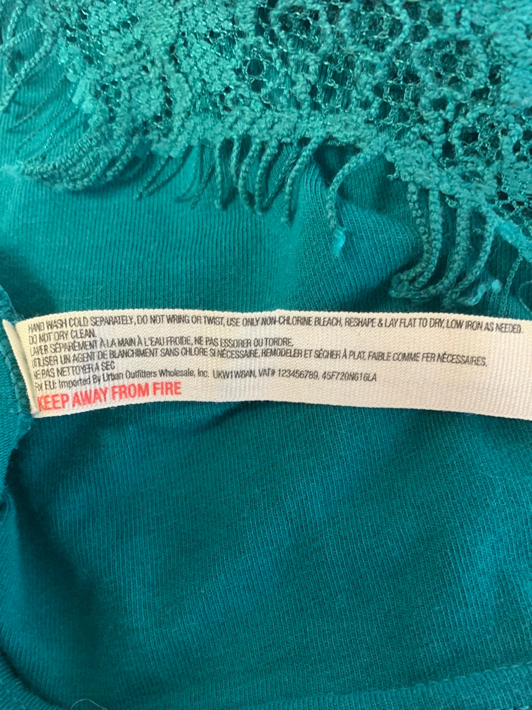 INTIMATELY FREE PEOPLE teal Lace Bodycon Cap Sleeve Slip Dress - L