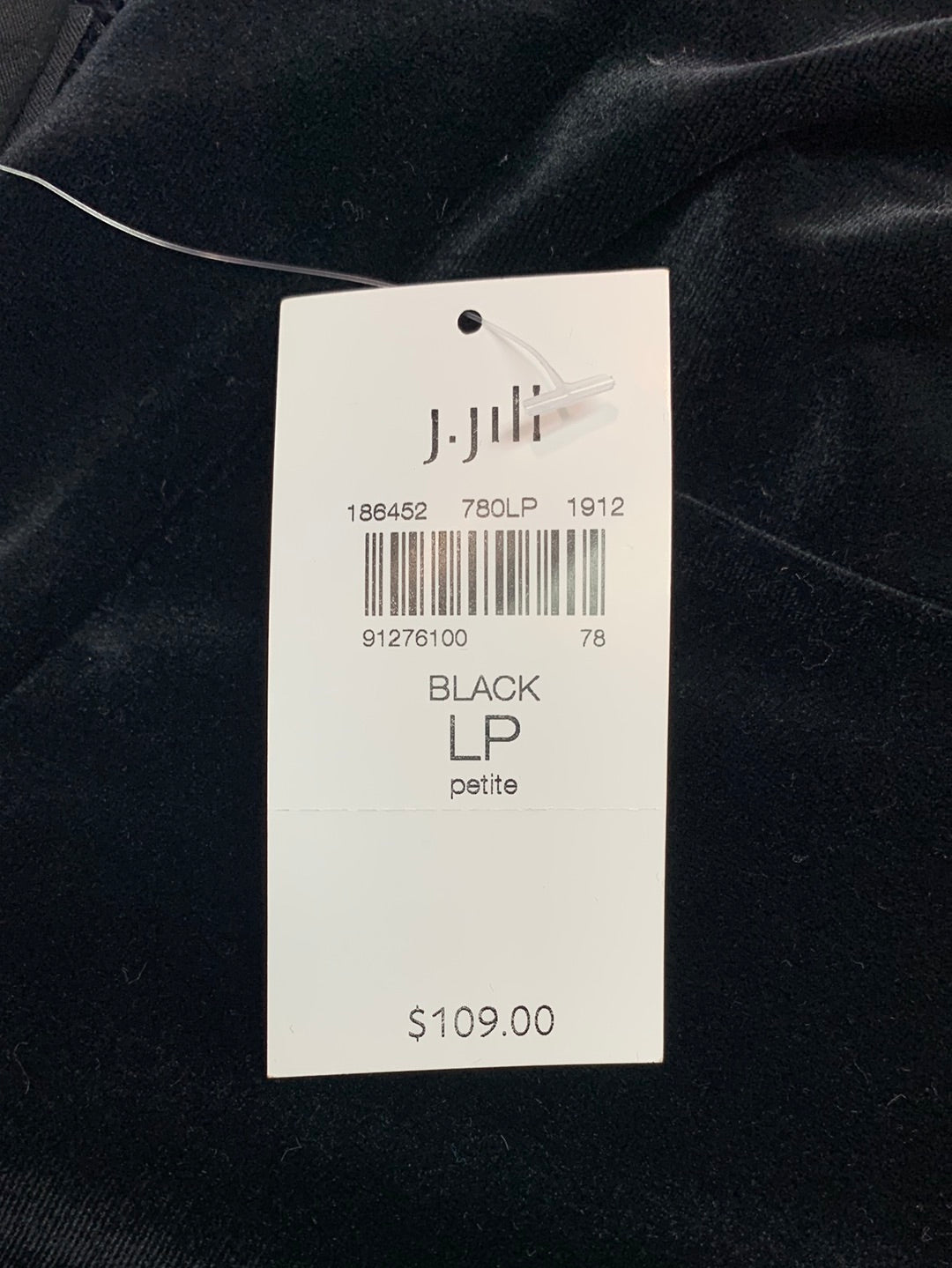 NWT - J. JILL black Wearever Collection Velour Full Wide Leg Pant - PL