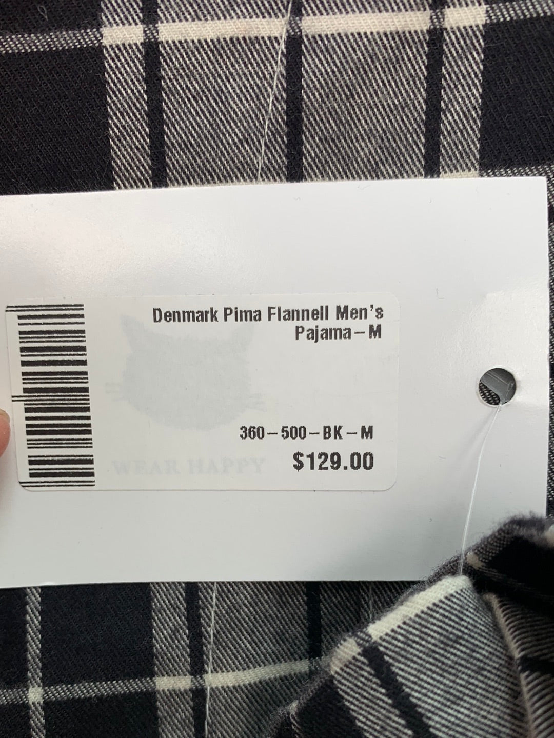 NWT - THE CATS PAJAMAS black Plaid Denmark Pima Flannel Pajama Set - M