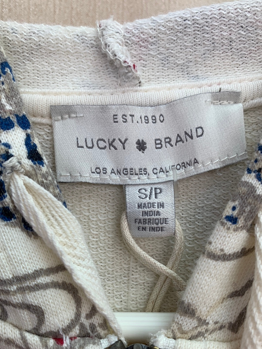 NWT - Lucky Brand White Floral Lucky Hooded Jacket - S / P
