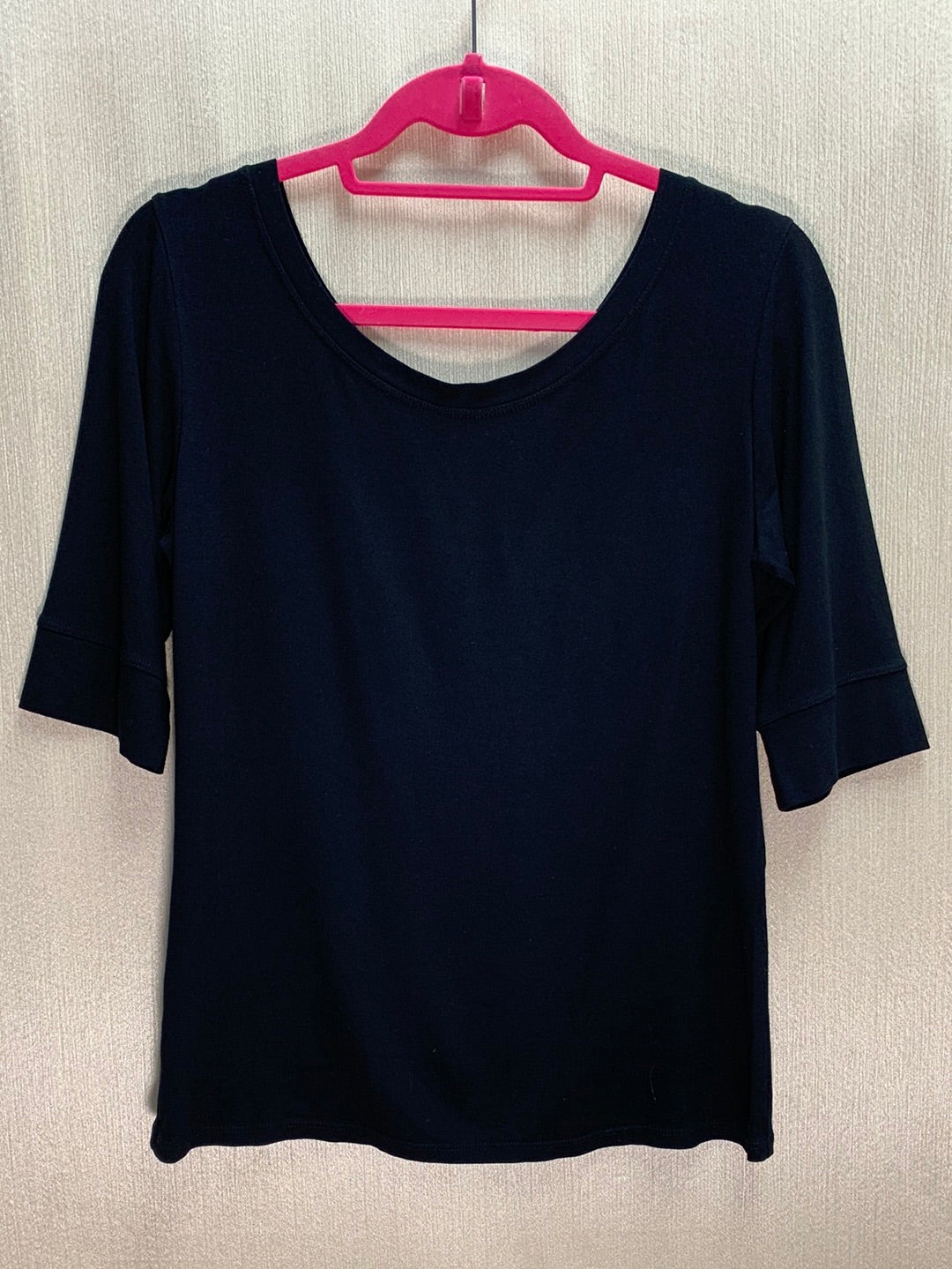 SALAAM black Rayon Blend Short (Half) Sleeve Ballet Tee Shirt - L