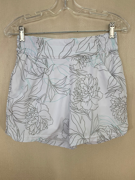 NWT - COLUMBIA white green Floral Short Lined Active 5" Shorts - S