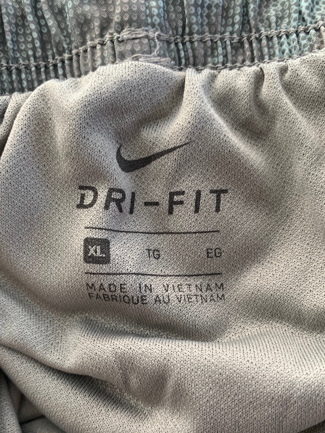 NIKE blue gray Print Dri-Fit Recycled Polyester Running Shorts - XL