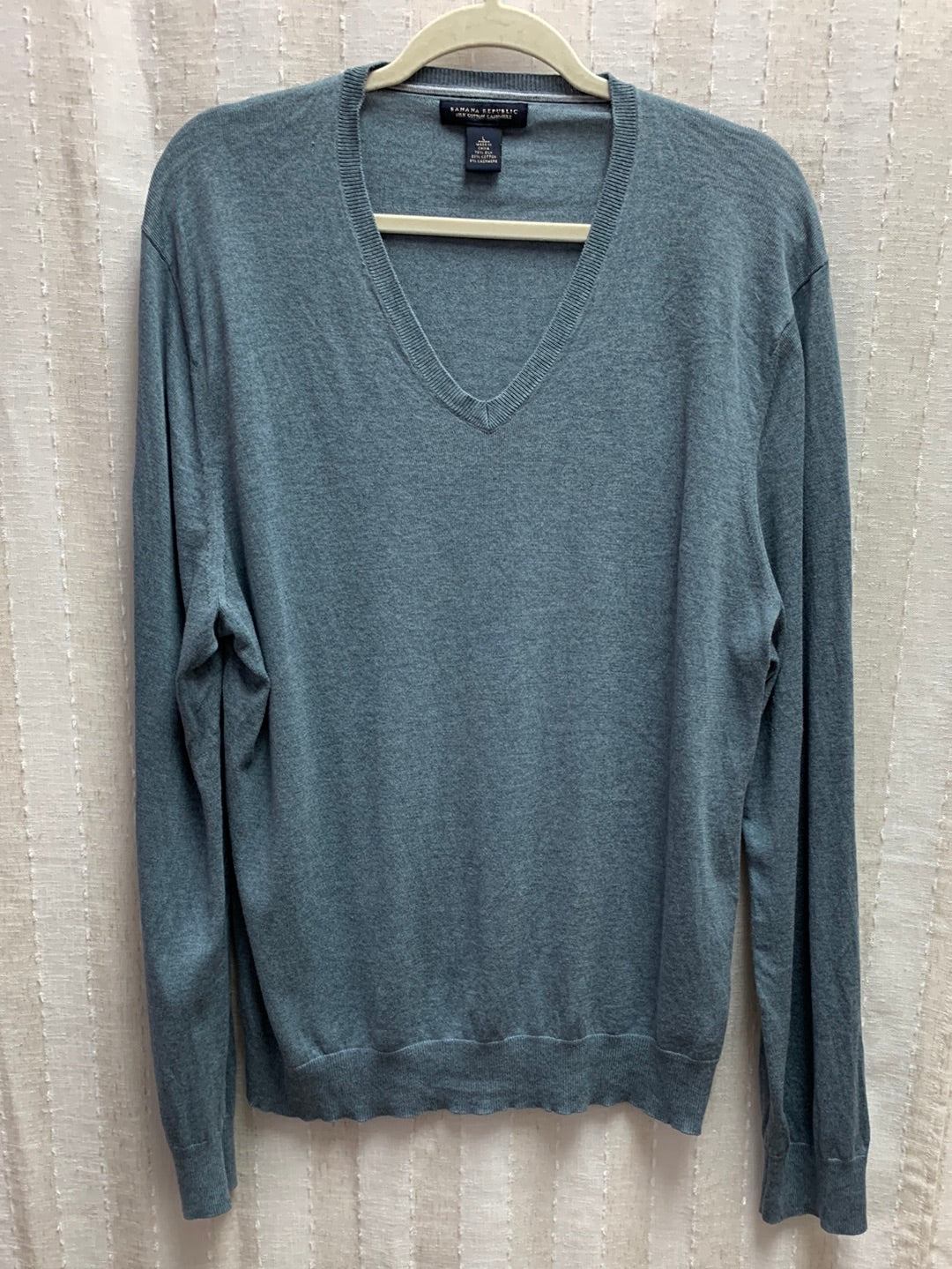 BANANA REPUBLIC marled blue Luxury Silk Cotton Cashmere Sweater - Large