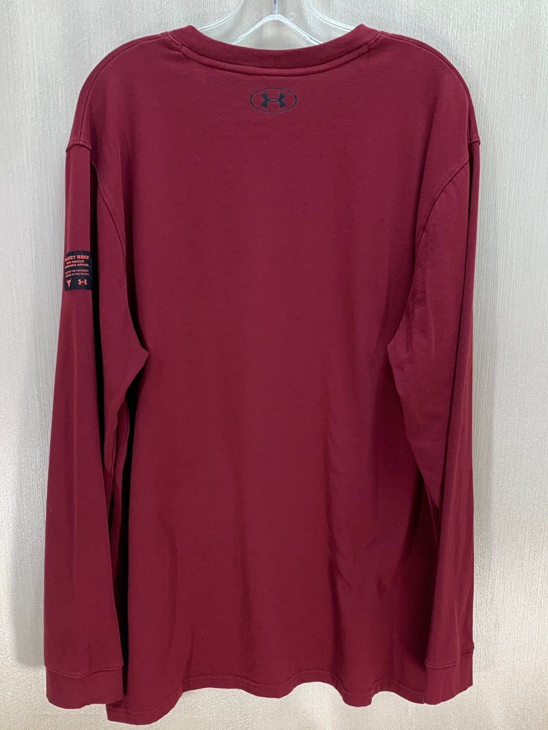 UNDER ARMOUR dark red Bull Project Rock Loose Fit LS T-Shirt - XL