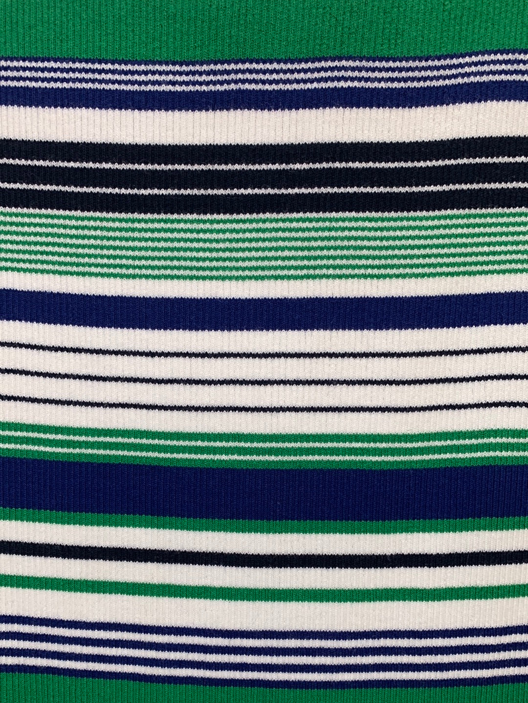 NWT - LAUREN RALPH LAUREN blue Stripe Rib Knit Pull On Midi Skirt - L