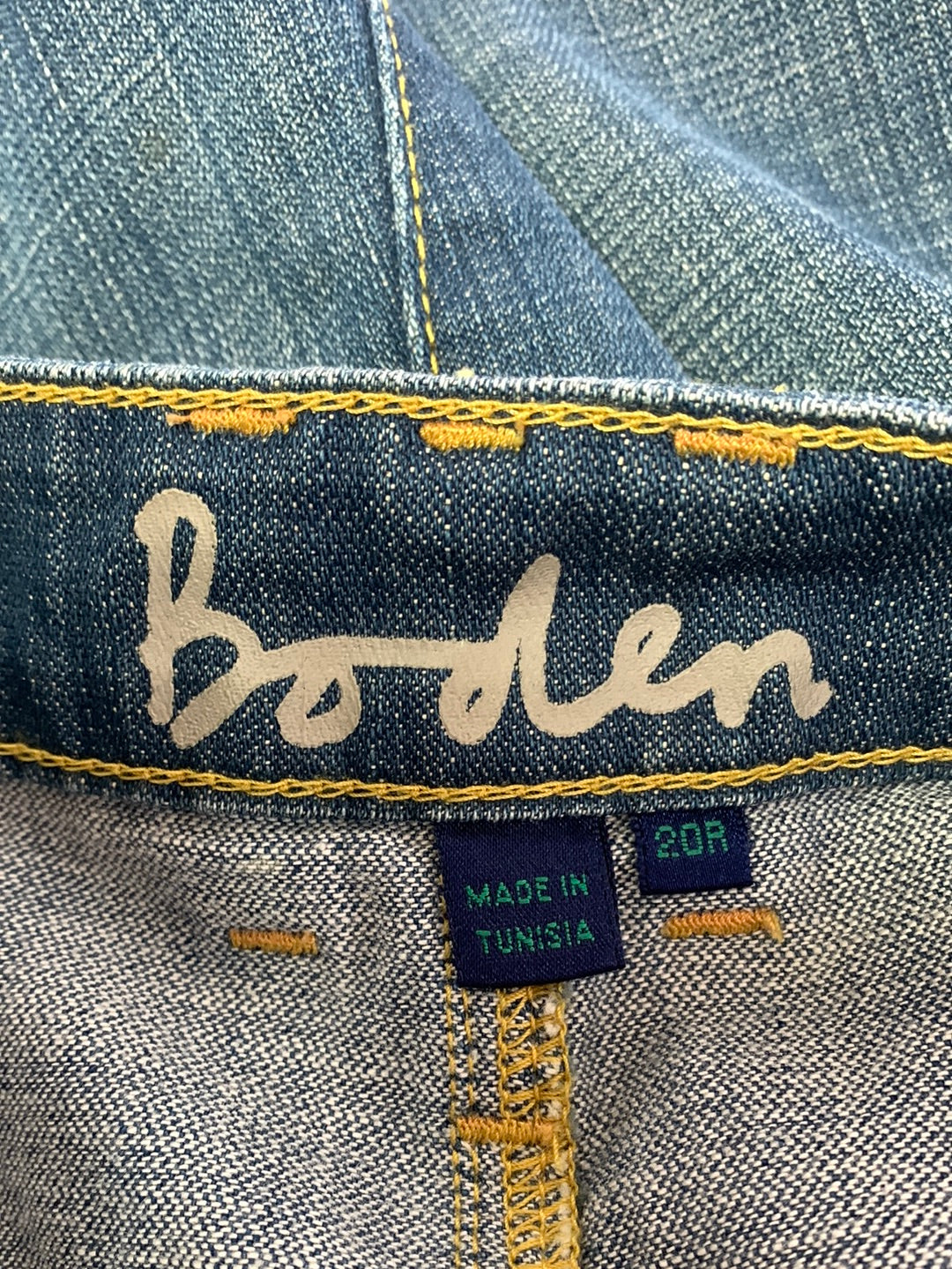 NWOT - BODEN blue 100% Cotton 18" (Above the Knee) Denim Mini Skirt - 20